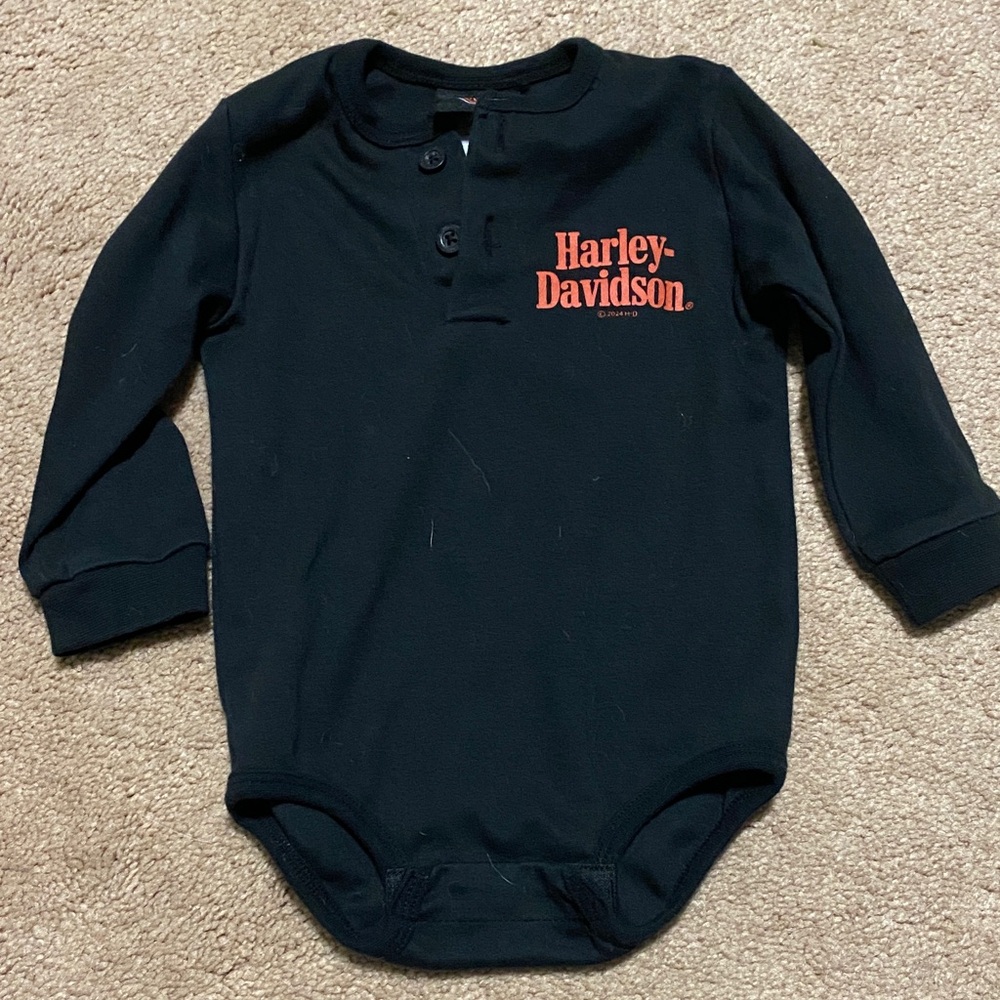 Harley-Davidson Black and Orange Infant Bodysuit